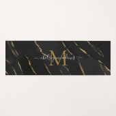 Gold Marble Monogram Calligraphy Script Name  Yogamat (Voorkant (horizontaal))