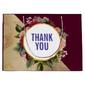 Gold Marble Pattern en Burgundy Florals Hartelijk Groot Cadeauzakje (Voorkant)