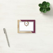 Gold Marble Pattern en Burgundy Florals Monogram Post-it® Notes (Kantoor)