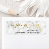 Gold Marble Script De toekomst Mr en Mrs Etiket (Insitu)