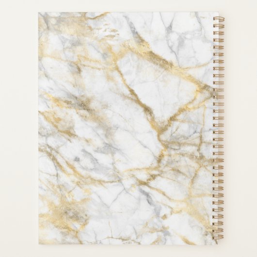 Gold Marble Trendy Personalized Wedding Planner (Achterkant)