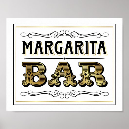  Gold MARGARITA BAR-afdruk Poster (Voorkant)