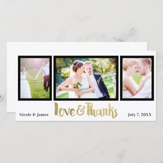 Gold Mariage 3 Photo Love & Merci Merci (Devant / Derrière)