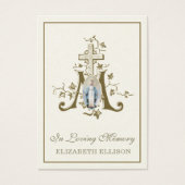 Gold Marian Cross Virgin Mary Funeral Prayer Kaart (Voorkant)