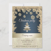 Gold marineblauw kerstfeest kaart (Voorkant)