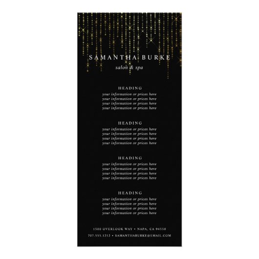 Gold Market | Prijzen of diensten Reclamekaart (Voorkant)