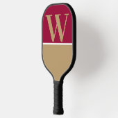 Gold & Maroon College Team Kleuren Monogram Pickleball Paddle (Links)