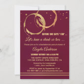 Gold Marsala Wine Bachelorette Party Invitation (Devant)