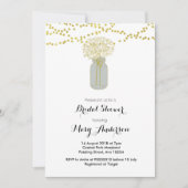 Gold Mason Jar Invitation de la douche nuptiale (Devant)