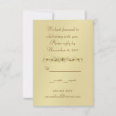 Gold Masquerade Black Jewel Invitation RSVP (Dos)