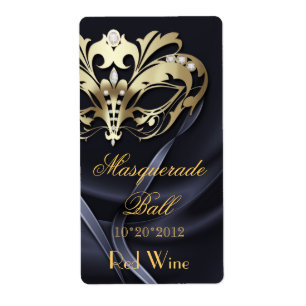 Gold Masquerade Black Jewel Vin Étiquette