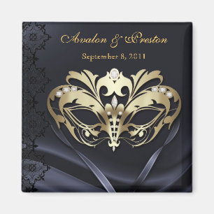 Gold Masquerade Black sparen de datum magneet