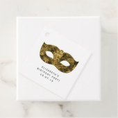 Gold Masquerade Masker en Damask Bedankjes Labels (In situ)