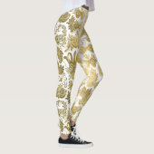 Gold Masquerade maskers op wit patroon Leggings (Rechts)