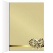 Gold Masquerade Paars Table Number Card (Binnen (Rechts))