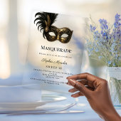 Gold Masquerade party Sweet 16 Acryl Uitnodigingen