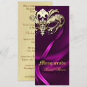 Gold Masquerade Pink Bridal Shower Kaart (Voorkant / Achterkant)