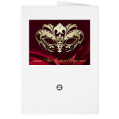 Gold Masquerade Red Table Number Card (Achterkant)