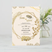 Gold Matt Faire-part de mariage 0.2 Conception (Debout devant)