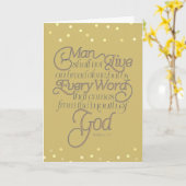 Gold Matthieu 4:4 Carte Parole de Dieu (Fleur jaune)