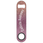 Gold Mauve Paars Sparkly Glitter Ombre Name Speed Flessenopener (Voorkant)