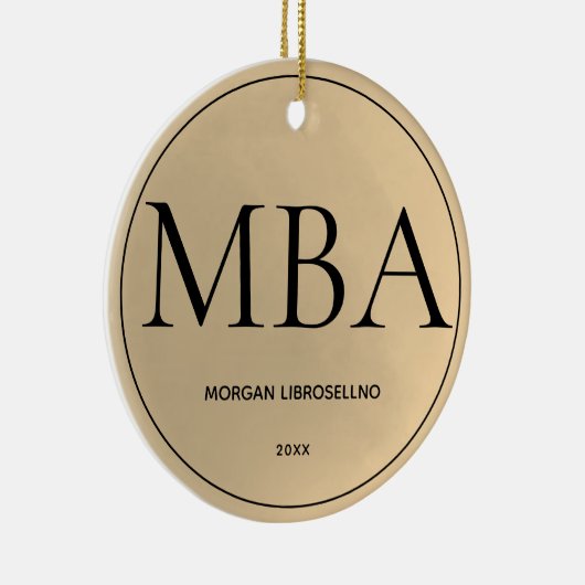 Gold MBA Afstuderen Ceramic Ornament (Rechts)