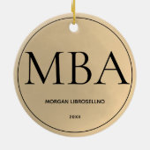 Gold MBA Afstuderen Ceramic Ornament (Achterkant)