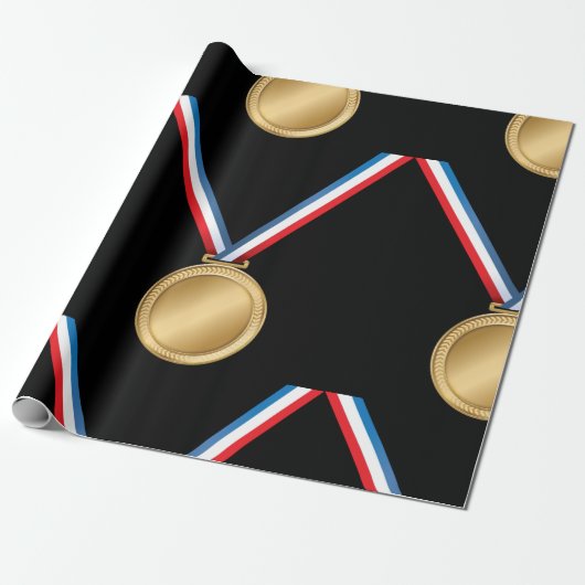 Gold Medal Wrapping Paper Cadeaupapier (Uitgerold)