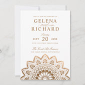Gold Medallion Elegant Mandala Wedding Kaart (Voorkant)
