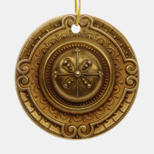 Gold Medallion Keramisch Ornament (Voorkant)