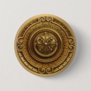 Gold Medallion Ronde Button 5,7 Cm