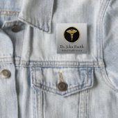 Gold Medical Caduceus - Button (In situ)