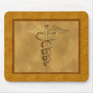 Gold Medical Caduceus Muismat