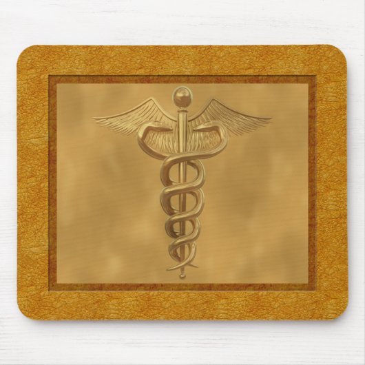 Gold Medical Caduceus Muismat (Voorkant)