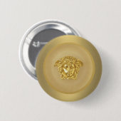 Gold Medusa Medallion Ronde Button 5,7 Cm (Voorkant /achterkant)