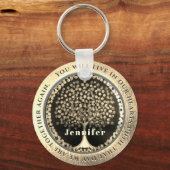 Gold Memorial met boom of Life Sleutelhanger (Voorkant)