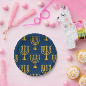 Gold Menorah Pattern Hanukkah Papieren Bordje (Feest)
