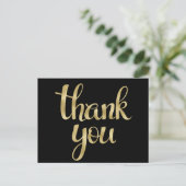 Gold merci cartes postales, police de feuille (Debout devant)