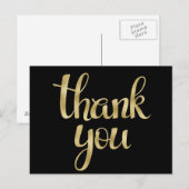 Gold merci cartes postales, police de feuille (Devant / Derrière)