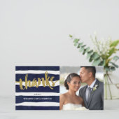 Gold Merci Mariage rayé Merci photo (Debout devant)