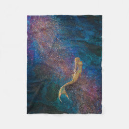 "Gold Mermaid" Fleece Deken