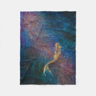 "Gold Mermaid" Fleece Deken