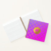 Gold Mermaid Scales Roze Paarse Glitter Sketchbook Notitieboek (Binnen)