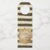 Gold Merry Black White Stripes Flessenhanger (Voorkant)