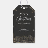 Gold Merry Christmas Calligraphic Scrip Holiday Cadeaulabel (Achterkant)