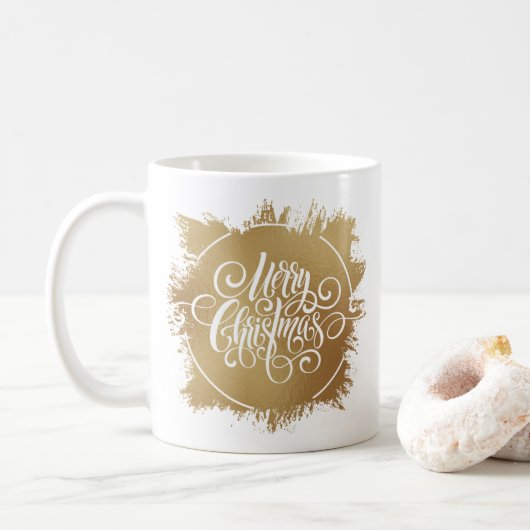 Gold Merry kerst Koffiemok (Met donut)