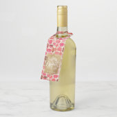 Gold Merry-kerst op rood Flessenhanger (Schuin)