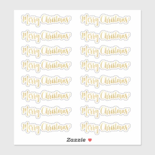 Gold Merry-kerstbestelling grote of XL-formaten Sticker (Vel)