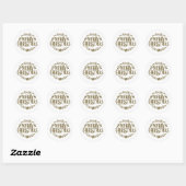 Gold Merry kerstfeestay Script Ronde Sticker (Vel)