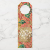 Gold Merry kerstFloral Flessenhanger (Voorkant)